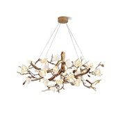 JC Flower Bloom Branch Brass Chandelier