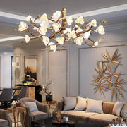 JC Flower Bloom Branch Brass Chandelier