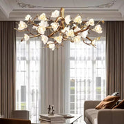 JC Flower Bloom Branch Brass Chandelier