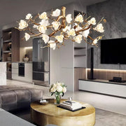 JC Flower Bloom Branch Brass Chandelier