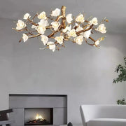 JC Flower Bloom Branch Brass Chandelier