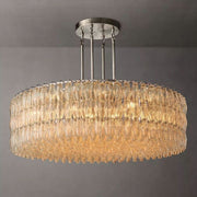 JC Italian Clear Glass Round Chandelier 62"