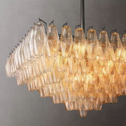 JC Italian Clear Glass Square Chandelier 32"