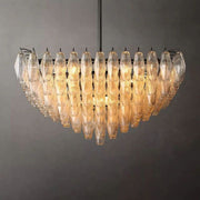 JC Italian Clear Glass Square Chandelier 32"