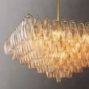 JC Italian Clear Glass Square Chandelier 32"