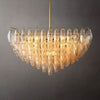 JC Italian Clear Glass Square Chandelier 32"