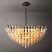 JC Italian Clear Glass Square Chandelier 32"