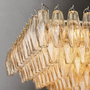 JC Italian Clear Glass Tiered Rectangular Chandelier 54"