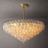 JC Italian Clear Glass Tiered Round Chandelier 37"