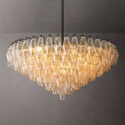 JC Italian Clear Glass Tiered Round Chandelier 37"