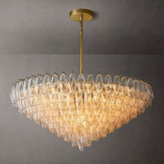 JC Italian Clear Glass Tiered Round Chandelier 47"