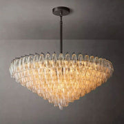 JC Italian Clear Glass Tiered Round Chandelier 47"