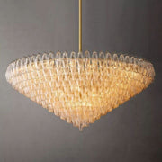 JC Italian Clear Glass Tiered Round Chandelier 62"