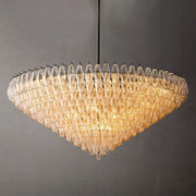 JC Italian Clear Glass Tiered Round Chandelier 62"