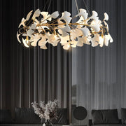 Ceramic Gingko Round Branch Chandelier - jchandelier