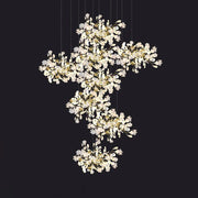 JC Ginkgo Cascading C (Alternating) Branch Chandelier