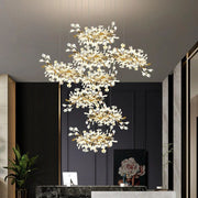 JC Ginkgo Cascading C (Alternating) Branch Chandelier