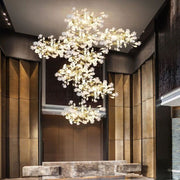 JC Ginkgo Cascading C (Alternating) Branch Chandelier