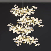 JC Ginkgo Cascading C (Alternating) Branch Chandelier