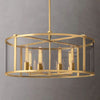 JC Beckman Glass Lantern Modern Round Chandelier 33"