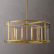 JC Belmont Glass Lantern Modern Round Chandelier 44"