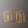 JC Beckman Glass Lantern Modern Round Chandelier 44"