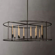 JC Beckman Glass Lantern Modern Round Chandelier 55"