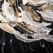 Calliope Modern Glass Feathers Chandelier