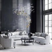 Calliope Modern Glass Feathers Chandelier