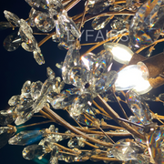 JC Art Design Crystal Florals Chandelier for Living Room/Bedroom/Dining Room/Kitchen island