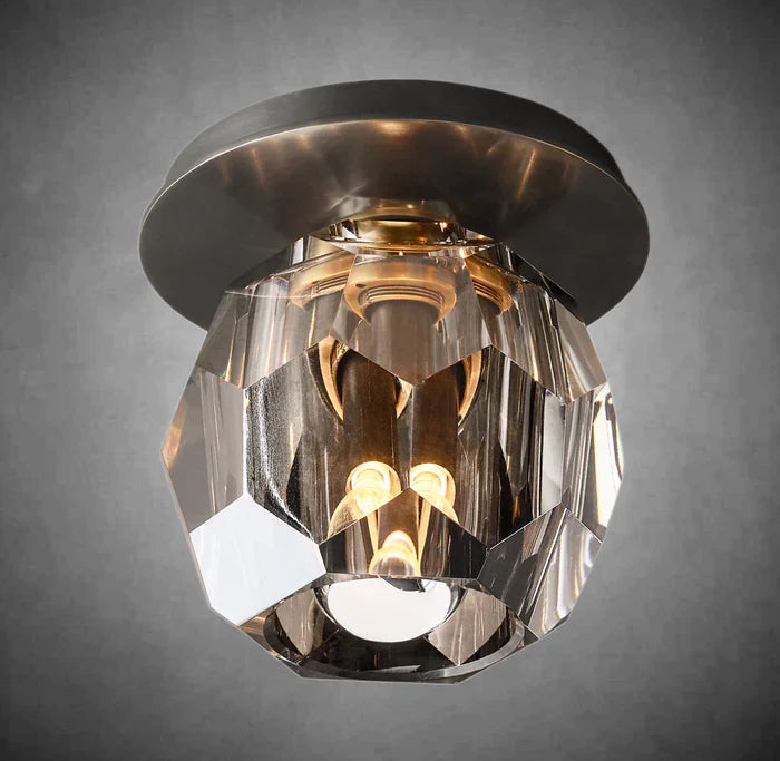 Bille De Crystal Glass Petite Flushmount