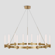 Brass Frame Round Chandelier 36" 42"