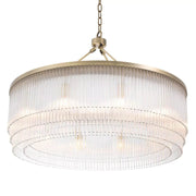 Fairy L Modern Brass Glass Chandelier - (Light Brushed Brass Finish/Clear Glass)