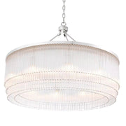 Fairy L Modern Brass Glass Chandelier - (Light Brushed Brass Finish/Clear Glass)