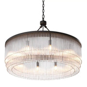 Fairy L Modern Brass Glass Chandelier - (Light Brushed Brass Finish/Clear Glass)