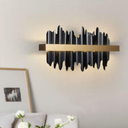 JC Hilbert Modern Brushed Black  Wall Sconce W17"