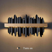 JC Hilbert Modern Brushed Black  Wall Sconce W17"