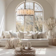 JC Aubrey Calcite Round Chandelier 31"