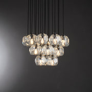 JC Seaver Crystal Round Cluster Living Room Chandelier 24"