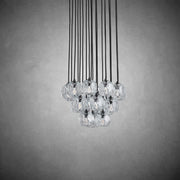 JC Seaver Crystal Round Cluster Living Room Chandelier 24"