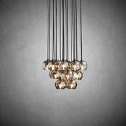 JC Seaver Crystal Round Cluster Living Room Chandelier 24"