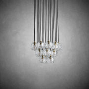 JC Seaver Crystal Round Cluster Living Room Chandelier 24"