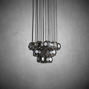 JC Seaver Crystal Round Cluster Living Room Chandelier 24"