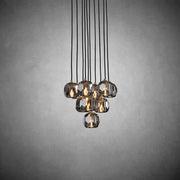 JC Seaver Crystal Round Cluster Chandelier 14"