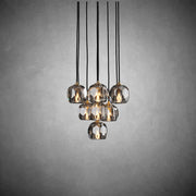 JC Seaver Crystal Round Cluster Chandelier 19"