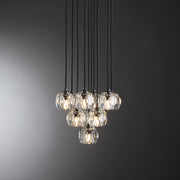 JC Seaver Crystal Round Cluster Chandelier 19"