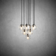 JC Seaver Crystal Round Cluster Chandelier 19"