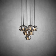 JC Seaver Crystal Round Cluster Chandelier 14"