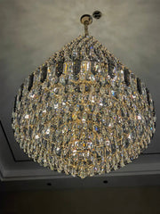 JC Luxury Multi-tiered Honeycomb Crystal Chandelier for High-ceiling