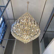 JC Luxury Multi-tiered Honeycomb Crystal Chandelier for High-ceiling